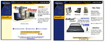 Micron Website screenshots