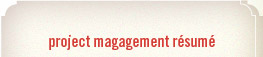 project management résumé