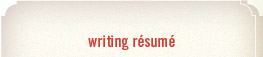 writing résumé